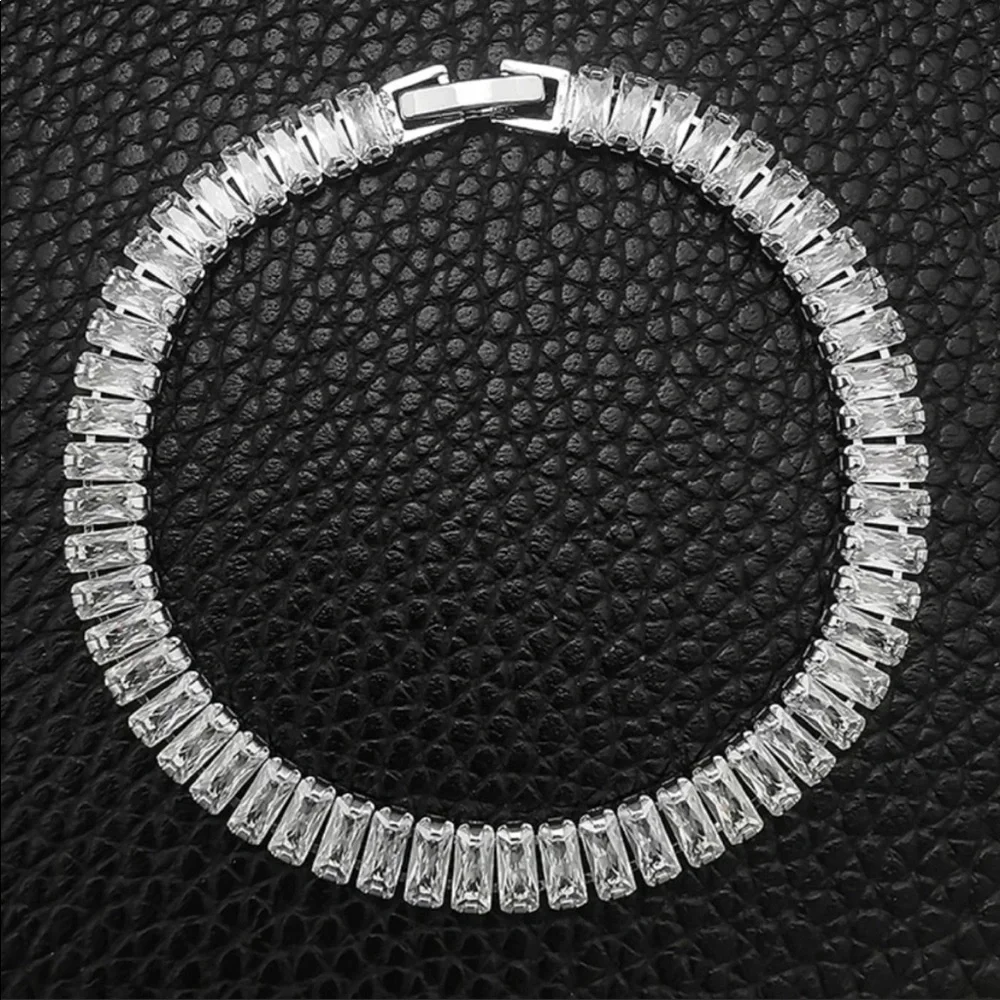 7” NEW 925 STERLING SILVER CUT DIAMOND BRACELET, NICE BRACELET, CUTE BRACELET - Picture 1 of 6